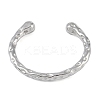 Non-Tarnish 304 Stainless Steel Open Cuff Textured Bangles for Women BJEW-G706-02P-2