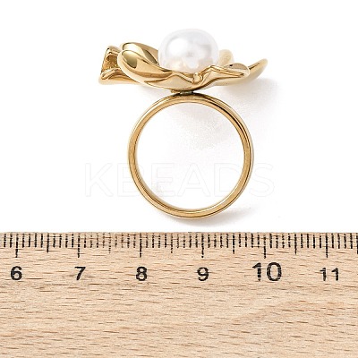 Opaque Acrylic Imitation Pearl Finger Rings RJEW-P177-03A-G-1