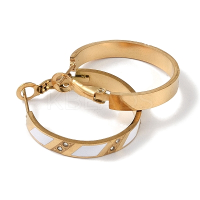304 Stainless Steel Rhinestone Hoop Earrings for Women EJEW-L283-051G-02-1