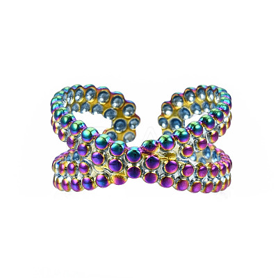 Criss Cross Cuff Rings RJEW-N038-004-1