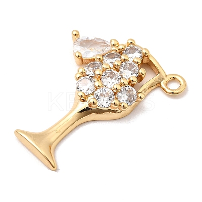 Brass Micro Pave Clear Cubic Zirconia Pendants KK-F916-24G-1