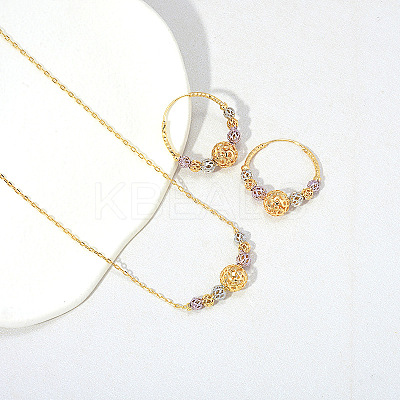 Brass Hollow Round Jewelry Set SJEW-F224-01M-1