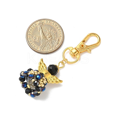 Angel Glass & Alloy Pendant Decorations HJEW-MZ00360-01-1