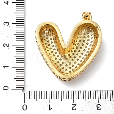 Brass Micro Pave Clear Cubic Zirconia Pendants KK-B094-04G-1