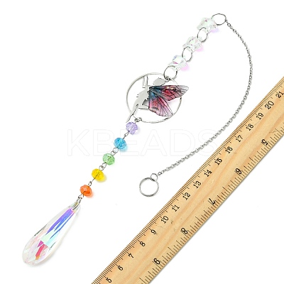 Teardrop Star Glass Crystal Suncatcher HJEW-JM04948-1