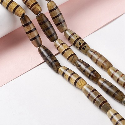 Tibetan Style dZi Beads Strands G-A024-01A-1