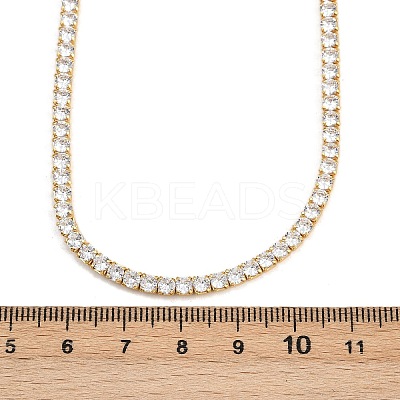 925 Sterling Silver Pave Crystal Cubic Zirconia Tennis Necklaces for Women NJEW-C096-01B-G02-1