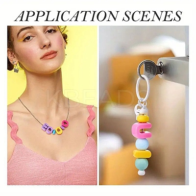52Pcs 26 Styles Opaque Acrylic European Beads OACR-YW0004-13-1