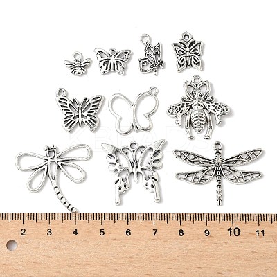 50Pcs 10 Styles Tibetan Style Pendants TIBEP-FP0001-15-1