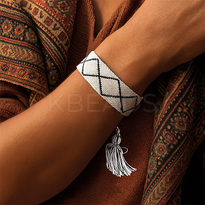 3Pcs 3 Colors Handmade Cotton Cord Braided Bracelets for Women BJEW-GO0002-01-1