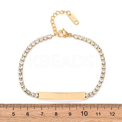 304 Stainless Steel Rhinestone Cup Chain Bracelets BJEW-G753-02G-03-1