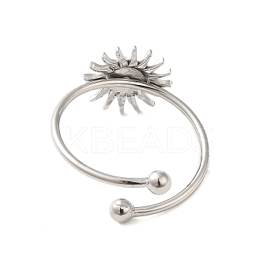 Non-Tarnish 304 Stainless Steel Open Cuff Ring RJEW-M167-09C-P-1