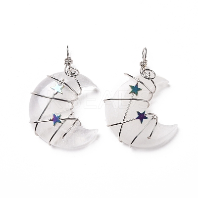 Natural Quartz Crystal Pendants X-G-B023-01P-08-1