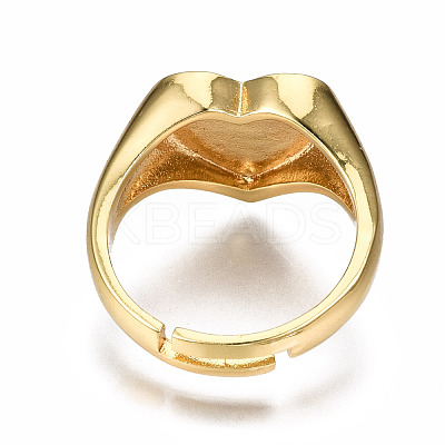 Adjustable Brass Enamel Finger Rings RJEW-N035-023-NF-1
