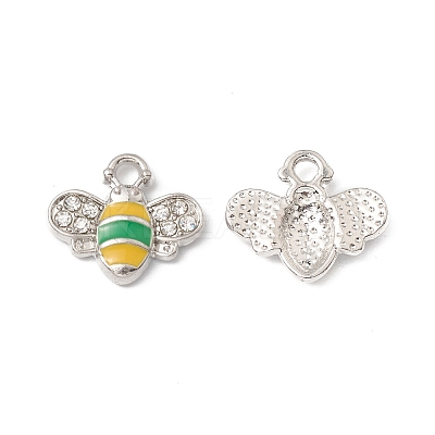 Platinum Plated Alloy Enamel Charms ENAM-G212-18P-1