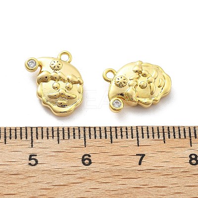 Brass Micro Pave Cubic Zirconia Pendants KK-U049-04G-03-1