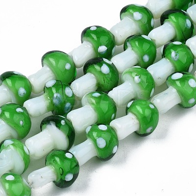 Mushroom Handmade Lampwork Beads Strands LAMP-R116-26-1