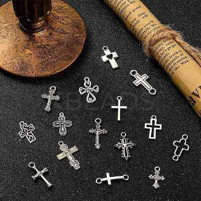 150Pcs 15 Styles Tibetan Style Alloy Pendants TIBEP-CJ0002-22-1