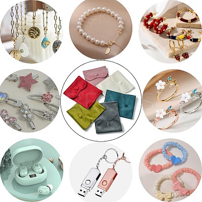 6Pcs 6 Colors Velvet Jewelry Pouches ABAG-CJ0001-04-1