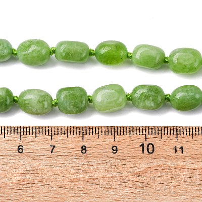 Natural Dyed Malaysia Jade Tumble Stone Nuggets Beaded Long Necklaces for Women NJEW-F340-A07-1