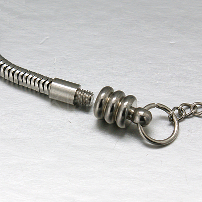 Tarnish Resistant 304 Stainless Steel European Round Snake Chains Bracelets LS-STAS-J015-08-1
