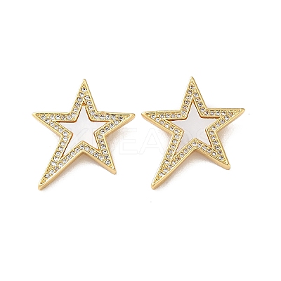 Brass Micro Pave Clear Cubic Zirconia Pendants KK-B083-26A-G-1