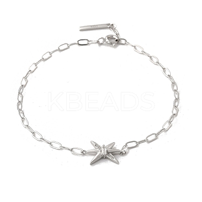 S925 Sterling Silver Micro Pave Cubic Zirconia Link & Charm Bracelets for Women BJEW-K276-02P-1