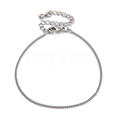 Adjustable Rack Plating Brass Curb Chain Bracelets for Women BJEW-G735-18P-1