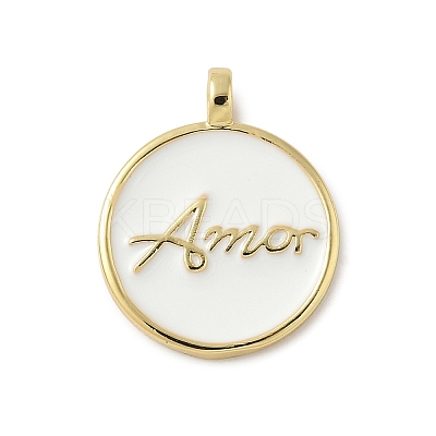 Brass Enamel Pendants KK-C110-26G-01-1