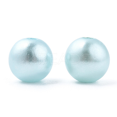 Spray Painted ABS Plastic Imitation Pearl Beads OACR-T015-05B-07-1