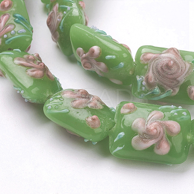 Handmade Bumpy Lampwork Beads Strands LAMP-K027-07C-1