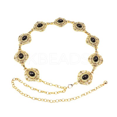Bohemian Style Alloy Resin Flower Link Waist Belly Chains for Women FS-WGFCF74-02-1