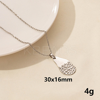 Stylish Stainless Steel Geometric Teardrop Pendant Necklace for Women PD6789-7-1