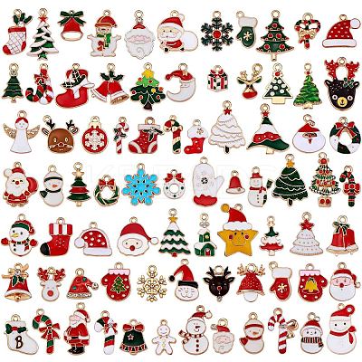 96Pcs Christmas Alloy Enamel Pendants JX267A-1