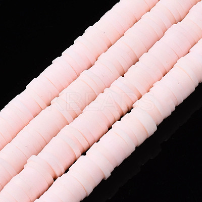 Flat Round Handmade Polymer Clay Beads CLAY-R067-8.0mm-27-1