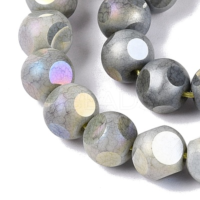 Ombre Effect Dyed Electroplate Opaque Glass Beads Strands EGLA-Q130-01A-02-1