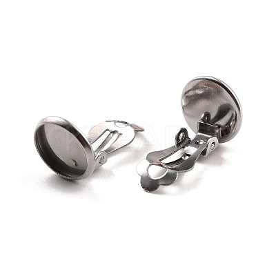 Non-Tarnish 316 Stainless Steel Clip-on Earring Findings STAS-I187-02E-P-1