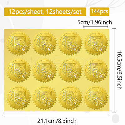 12 Sheets PET Adhesive Wax Seal Stickers DIY-WH0451-045-1
