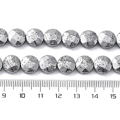 Electroplated Natural Lava Rock Beads Strands G-A256-F01-01B-1