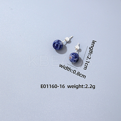 Handmade Fashion Gemstone Stainless Steel Bead Earrings Accessories for Autumn/Winter VH6205-13-1