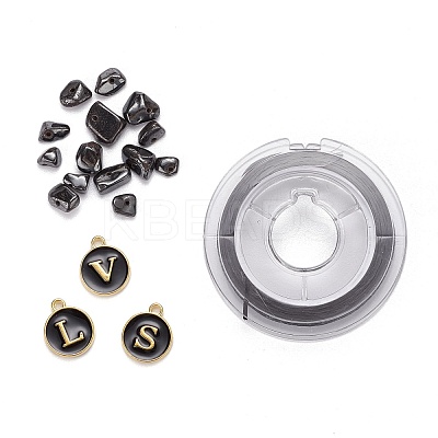26Pcs Flat Round Initial Letter A~Z Alphabet Enamel Charms DIY-FS0001-61-1