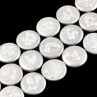 Plating Natural Freshwater Shell Beads Strands SHEL-N026-225A-1