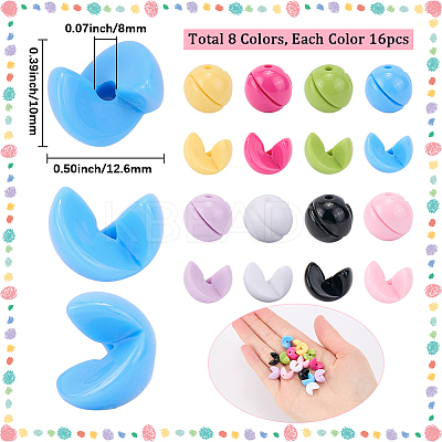 128Pcs 8 Colors Opaque Acrylic Bead OACR-SP0001-45-1