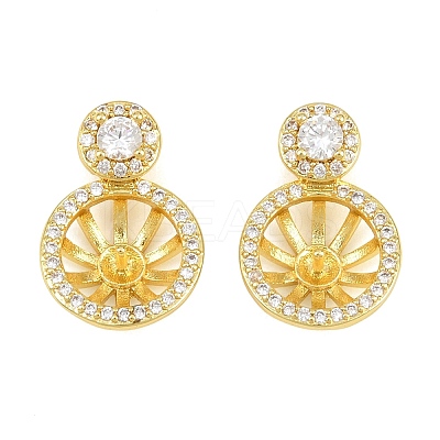 Brass Micro Pave Clear Cubic Zirconia Peg Bails Pin Pendants KK-CBA6A75-42G-1