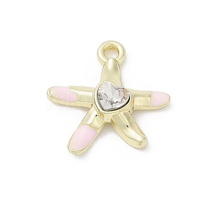 Rack Plating Alloy Enamel Rhinestone Pendants PALLOY-R151-41G-05-1