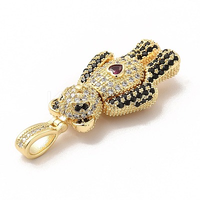 Rack Plating Brass Micro Pave Cubic Zirconia Pendants KK-G456-14G-1
