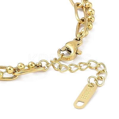 Ion Plating(IP) 304 Stainless Steel Double Layered Bracelets for Women BJEW-K254-16G-1