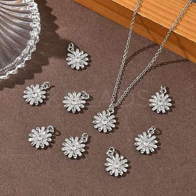 SHEGRACE Brass Clear Cubic Zirconia Charms XGRQ4G771-537P-1