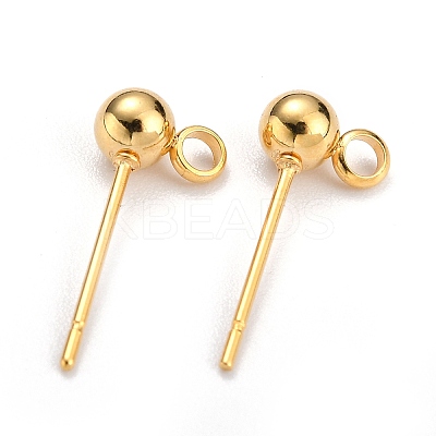 304 Stainless Steel Ball Post Stud Earring Findings LS-X-STAS-Z035-01G-C-1