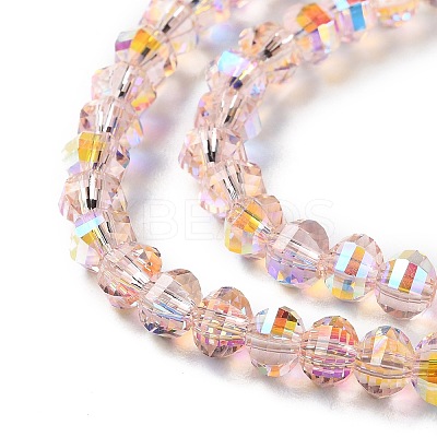 Transparent Electroplate Glass Beads Strands GLAA-Q099-H01-13-1